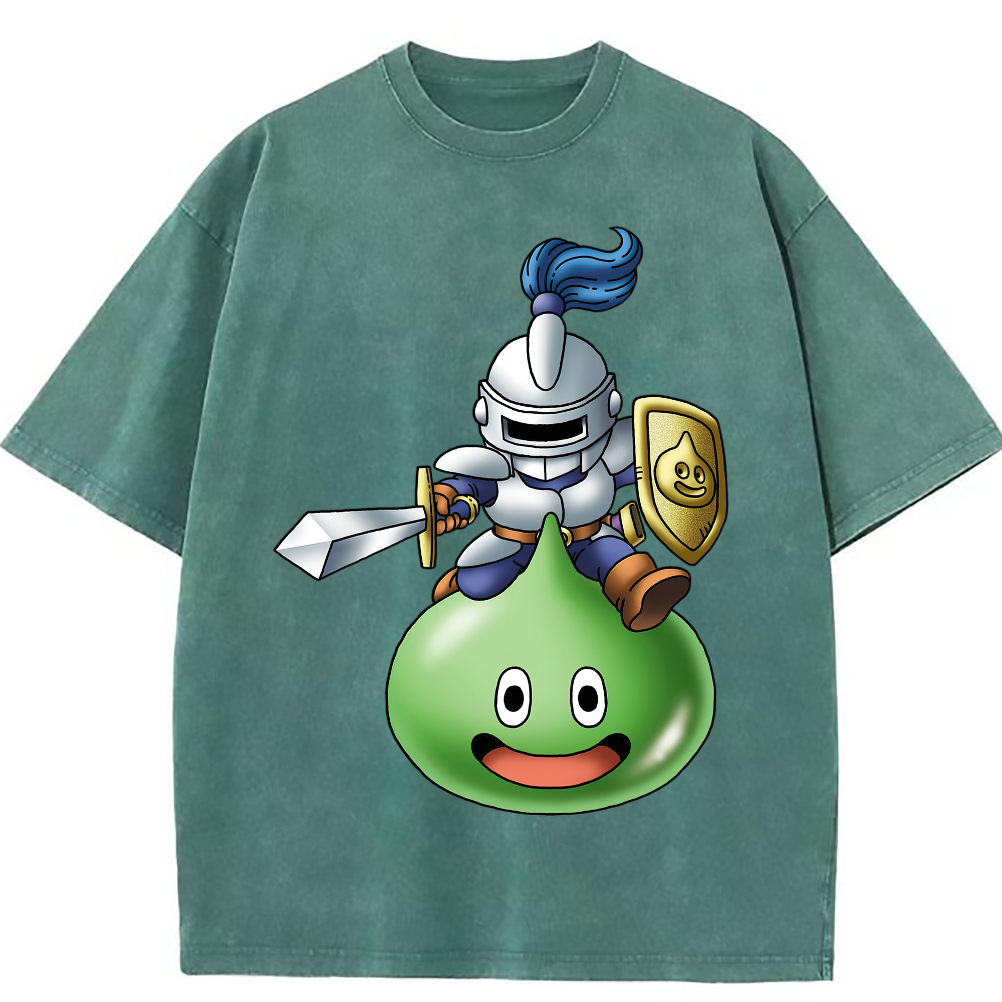 （画像用） ドラゴンクエスト Doragon Kuesuto Dragon Quest 綿100% ヴィンテージ風 半袖Tシャツ（フロントプリント）